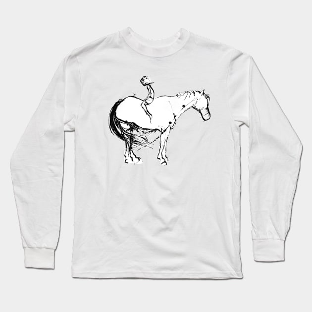 Country In My Soul - Boy on his horse Long Sleeve T-Shirt by Running Duck Studio